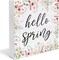 Spring Decor Farmhouse Spring Desk Decorations Wooden Sign, Hello Spring Wood Plaque